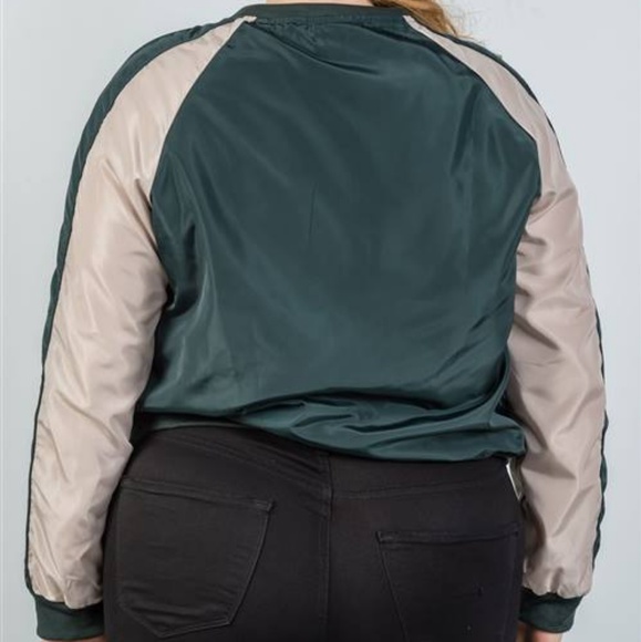 MIA STRIPE BOMBER JACKET (hunter) PLUS - Picture 5 of 8